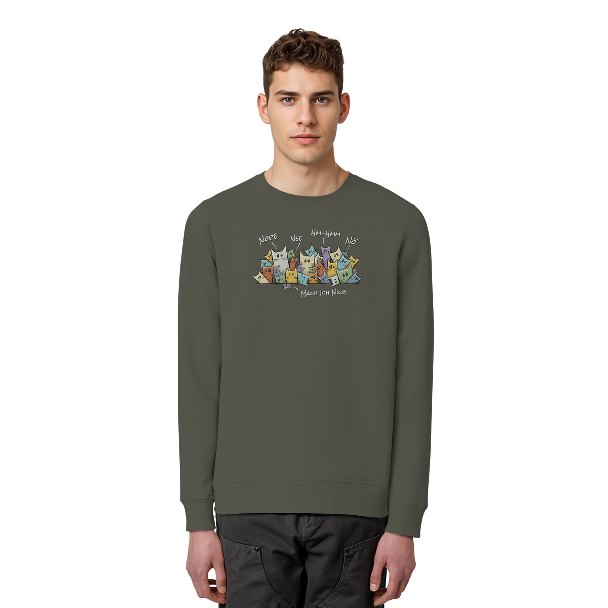 Nope, Nee, Nö Katzen - Organic Basic Unisex Sweatshirt