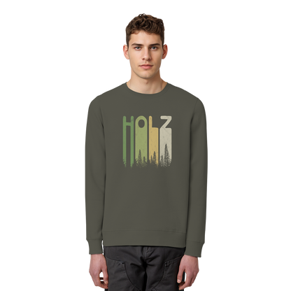 Holz Retro Wald Schriftzug - Organic Basic Unisex Sweatshirt
