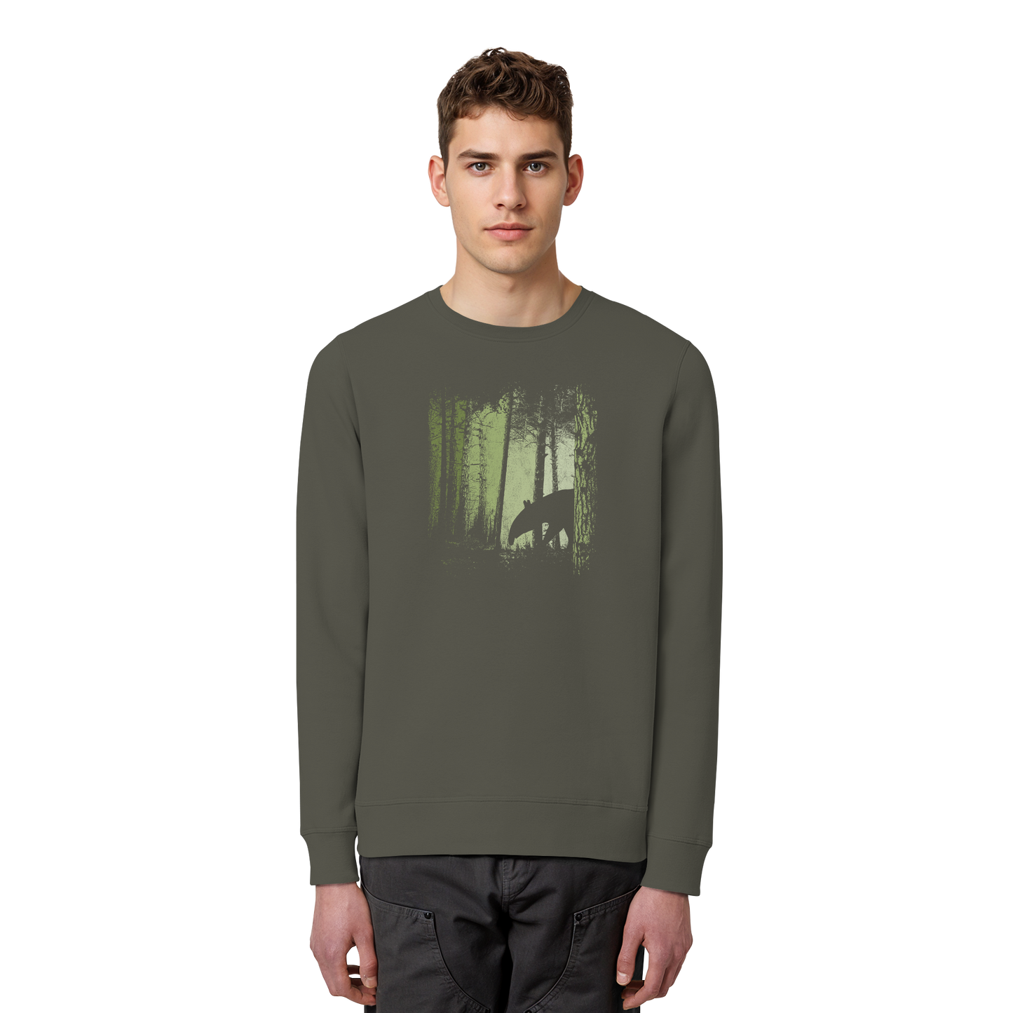 Lässiger Tapir im Zwielicht Wald - Organic Basic Unisex Sweatshirt