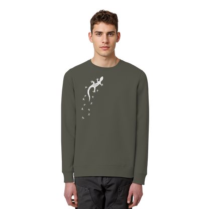 Gecko Eidechse Silhouette hell - Organic Basic Unisex Sweatshirt