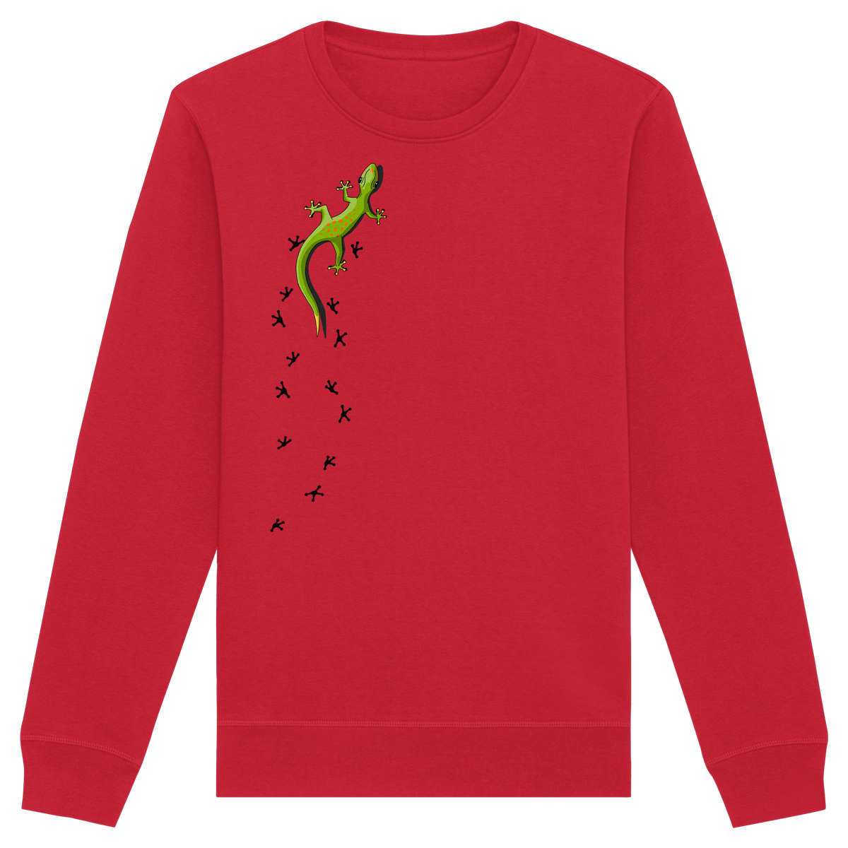 Kletternder Gecko mit Spuren - Organic Basic Unisex Sweatshirt