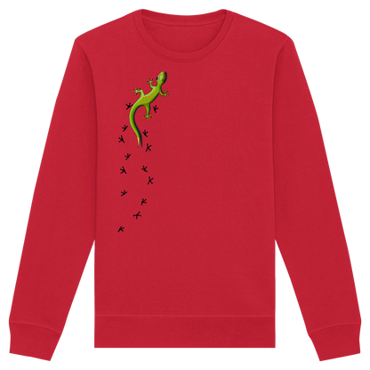 Kletternder Gecko mit Spuren - Organic Basic Unisex Sweatshirt