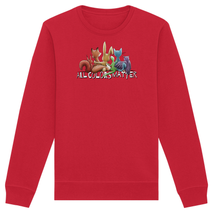 All Colors Matter! Regenbogen Tiere für Vielfalt - Organic Basic Unisex Sweatshirt