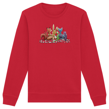All Colors Matter! Regenbogen Tiere für Vielfalt - Organic Basic Unisex Sweatshirt