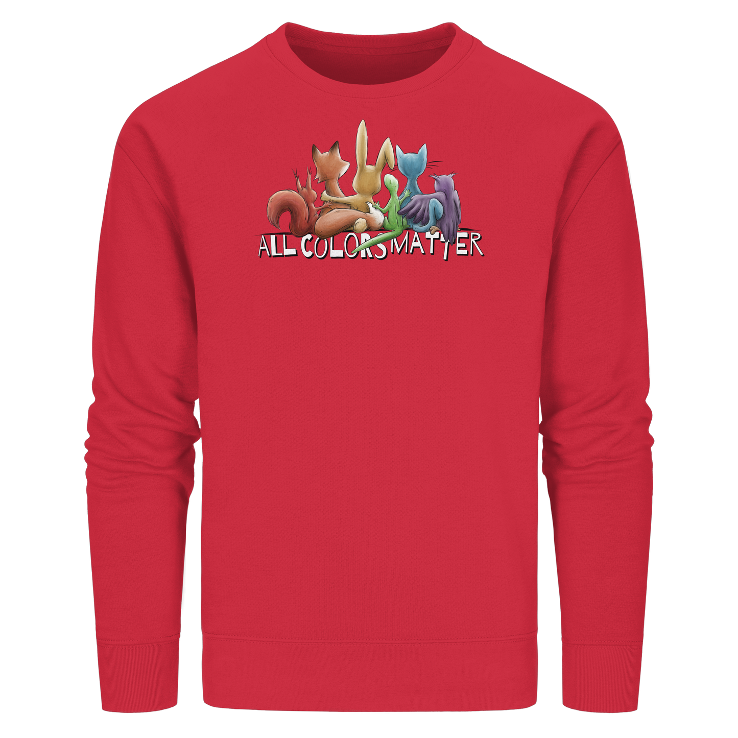 All Colors Matter! Regenbogen Tiere für Vielfalt - Organic Basic Unisex Sweatshirt