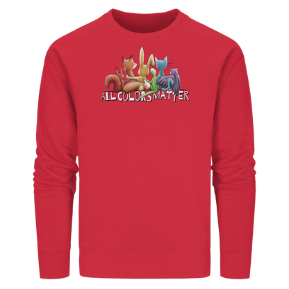 All Colors Matter! Regenbogen Tiere für Vielfalt - Organic Basic Unisex Sweatshirt
