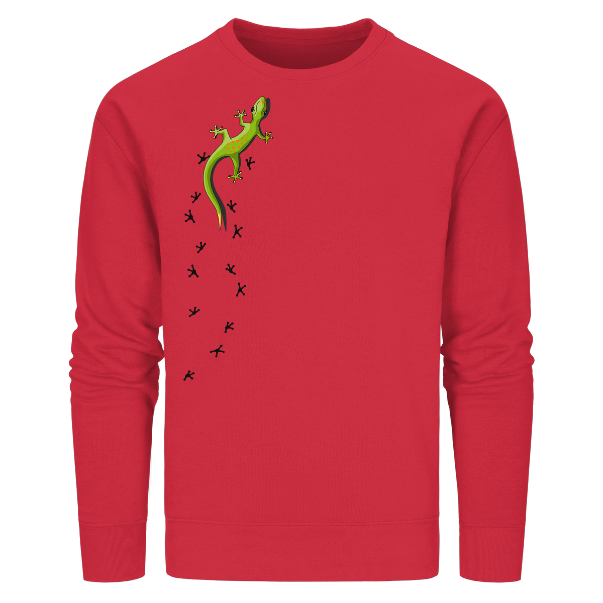 Kletternder Gecko mit Spuren - Organic Basic Unisex Sweatshirt