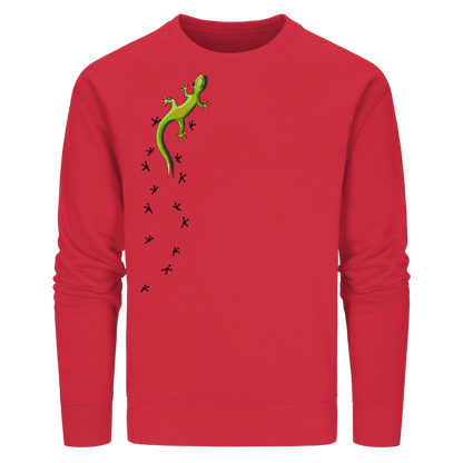 Kletternder Gecko mit Spuren - Organic Basic Unisex Sweatshirt