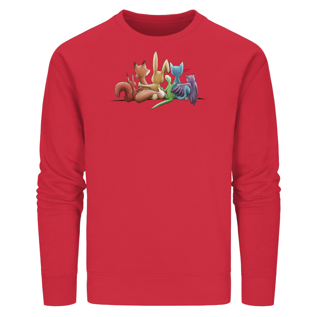 Regenbogen Tiere für Freundschaft, Toleranz und Vielfalt - Organic Basic Unisex Sweatshirt