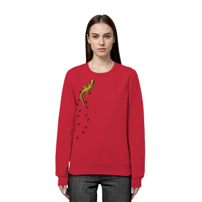 Kletternder Gecko mit Spuren - Organic Basic Unisex Sweatshirt