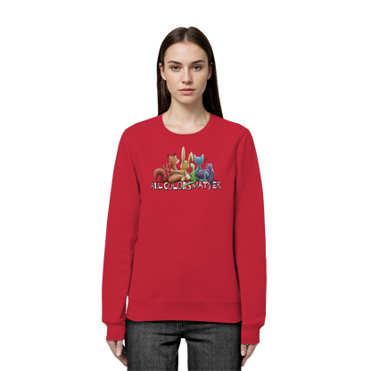 All Colors Matter! Regenbogen Tiere für Vielfalt - Organic Basic Unisex Sweatshirt
