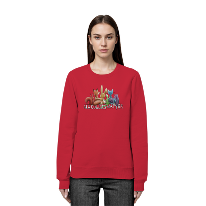 All Colors Matter! Regenbogen Tiere für Vielfalt - Organic Basic Unisex Sweatshirt