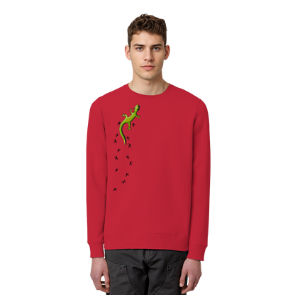 Kletternder Gecko mit Spuren - Organic Basic Unisex Sweatshirt