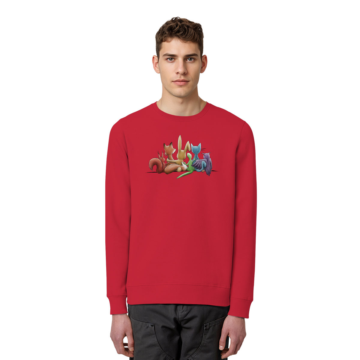 Regenbogen Tiere für Freundschaft, Toleranz und Vielfalt - Organic Basic Unisex Sweatshirt