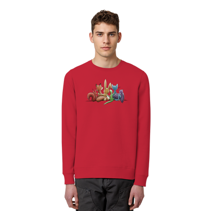 Regenbogen Tiere für Freundschaft, Toleranz und Vielfalt - Organic Basic Unisex Sweatshirt