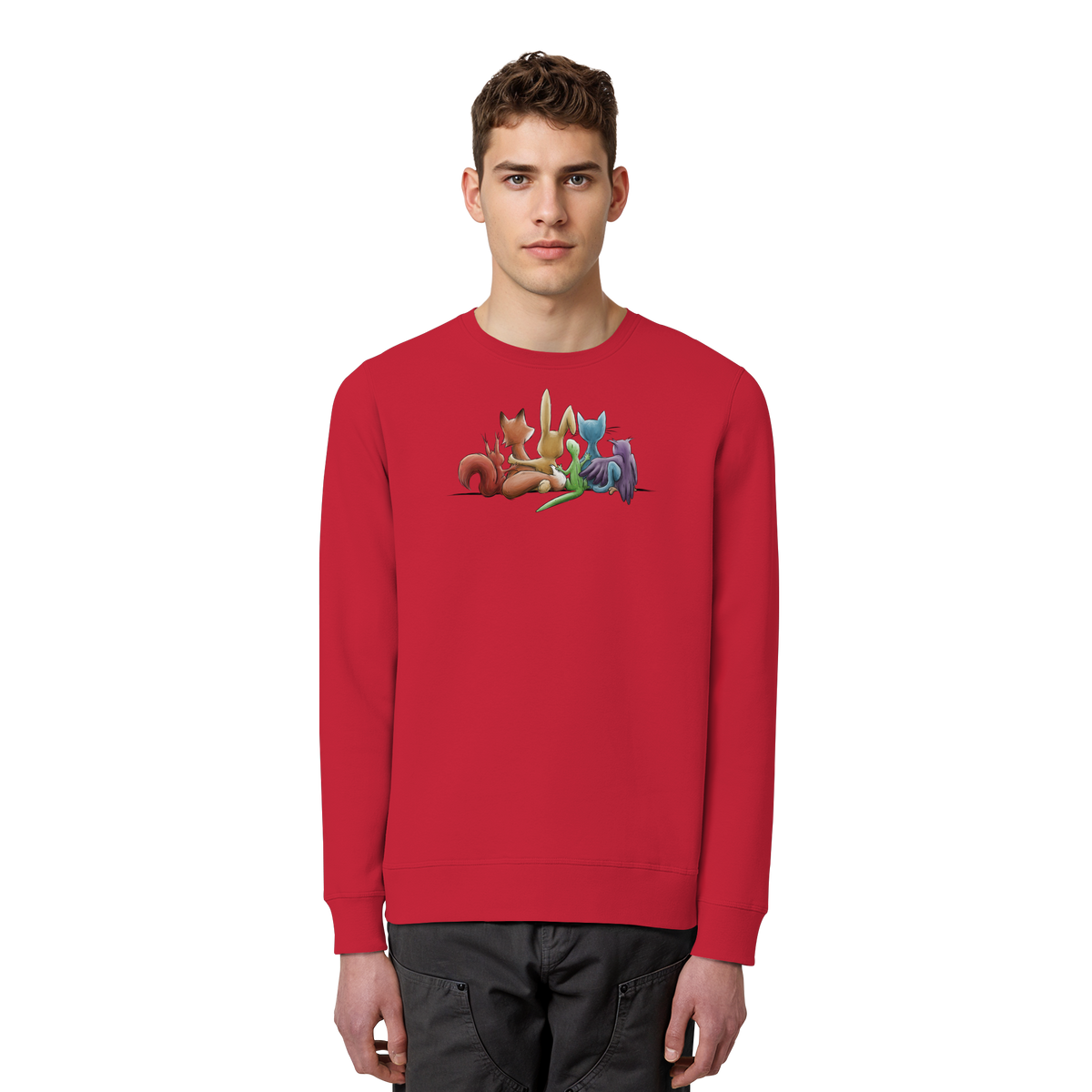 Regenbogen Tiere für Freundschaft, Toleranz und Vielfalt - Organic Basic Unisex Sweatshirt
