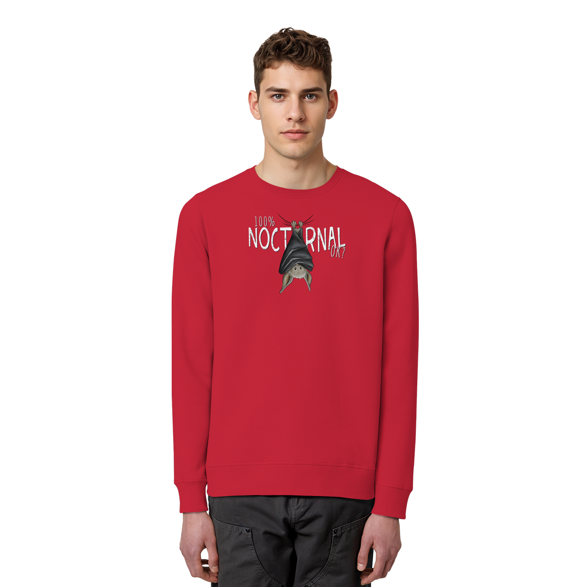 100% nachtaktive Fledermaus - Organic Basic Unisex Sweatshirt