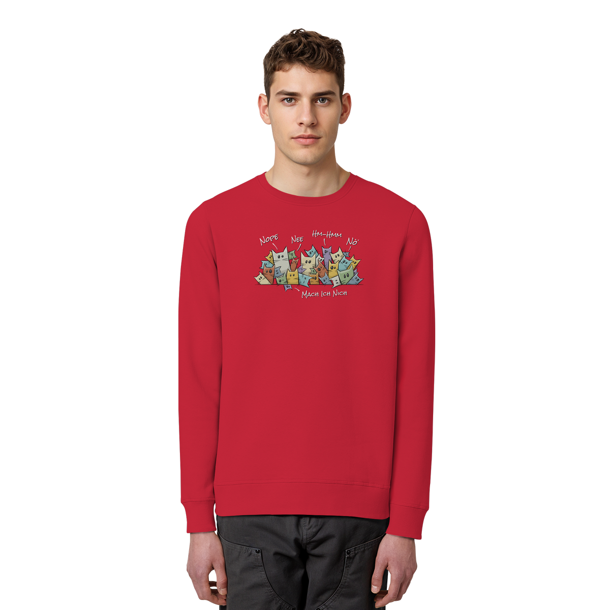 Nope, Nee, Nö Katzen - Organic Basic Unisex Sweatshirt