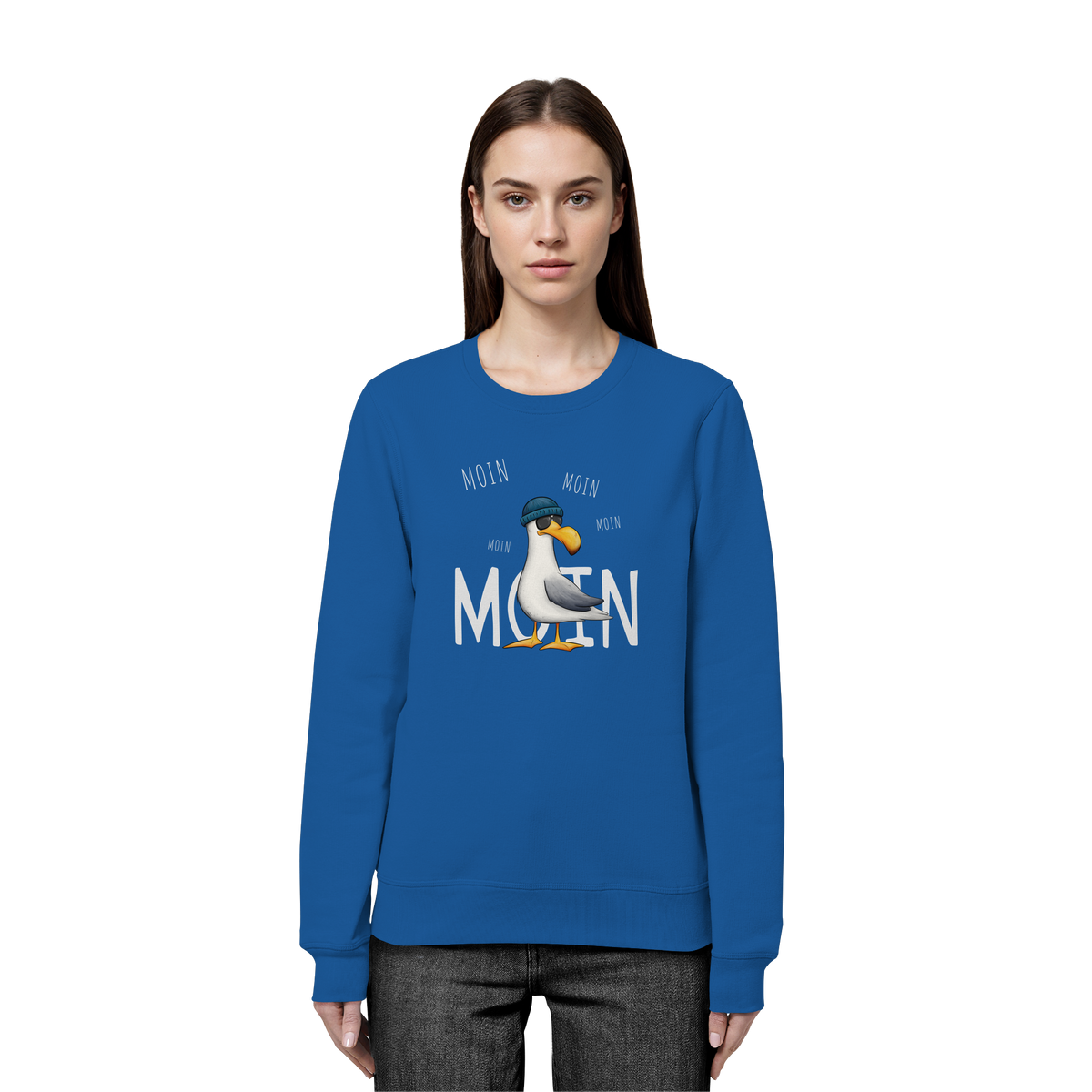Moin Moin Lässige Hipster Möwe  - Organic Basic Unisex Sweatshirt