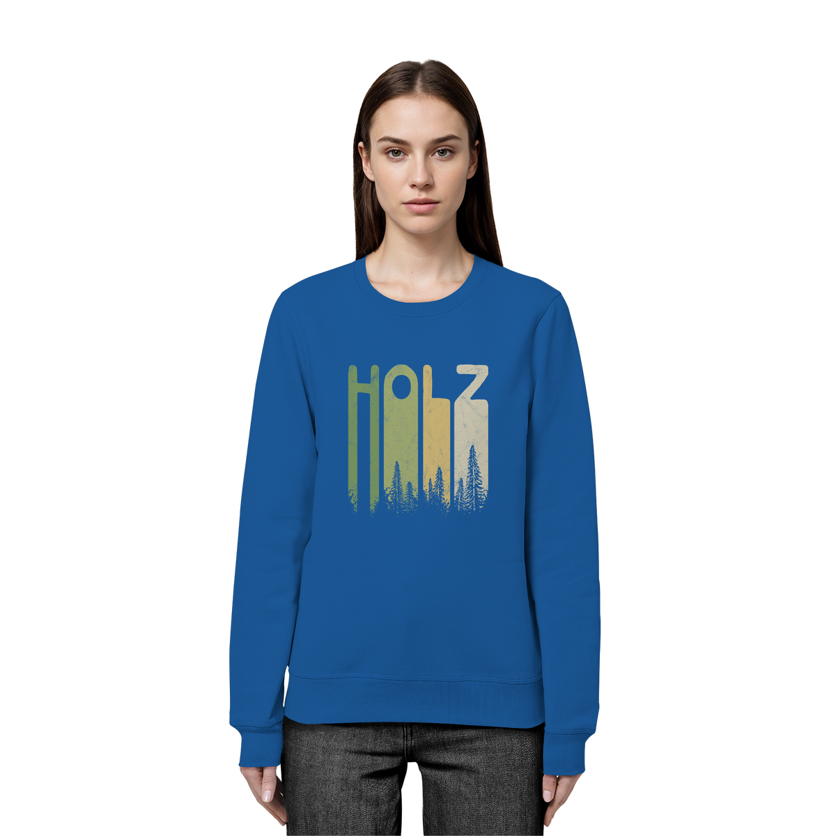 Holz Retro Wald Schriftzug - Organic Basic Unisex Sweatshirt
