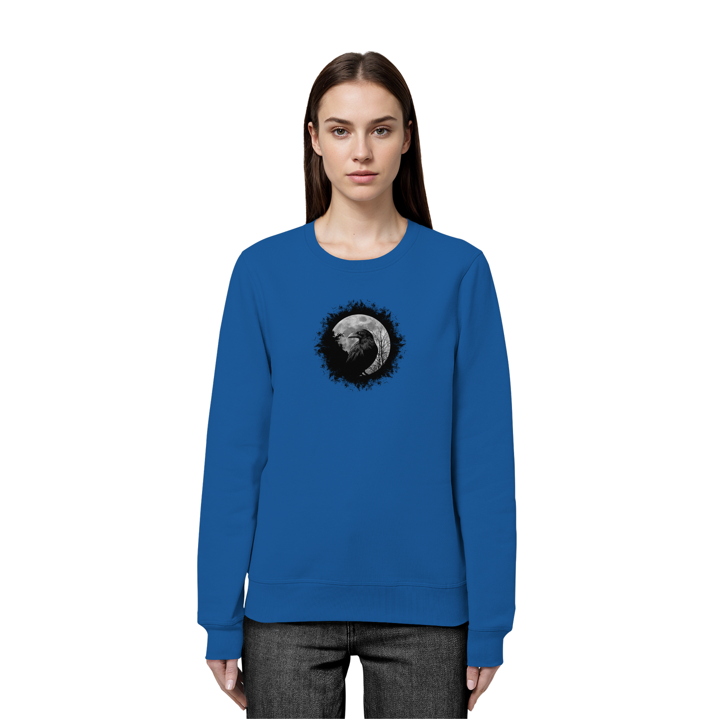 Schwarzer Rabe bei Vollmond  - Organic Basic Unisex Sweatshirt