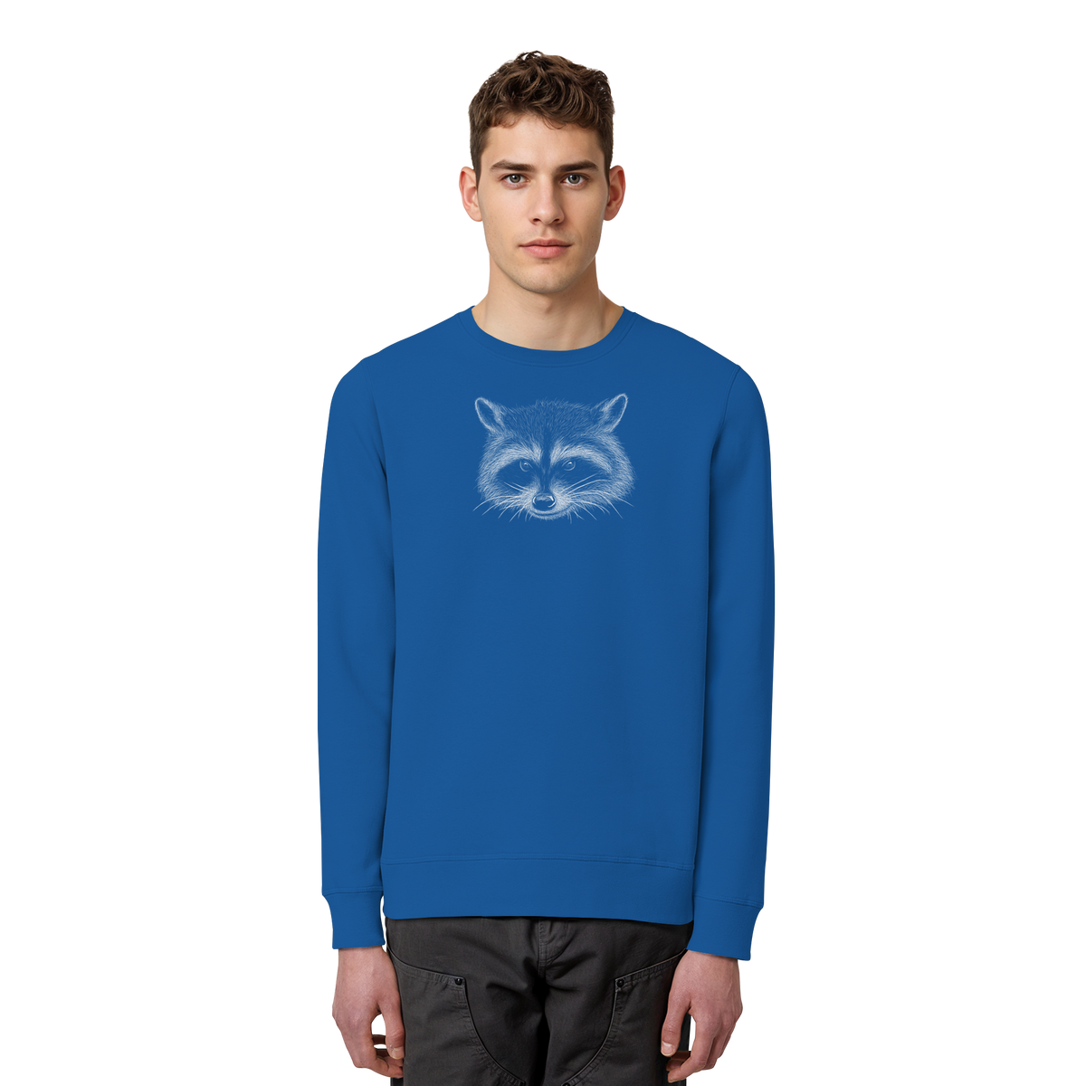 Waschbär Illustration Kritzelkunst - Organic Basic Unisex Sweatshirt