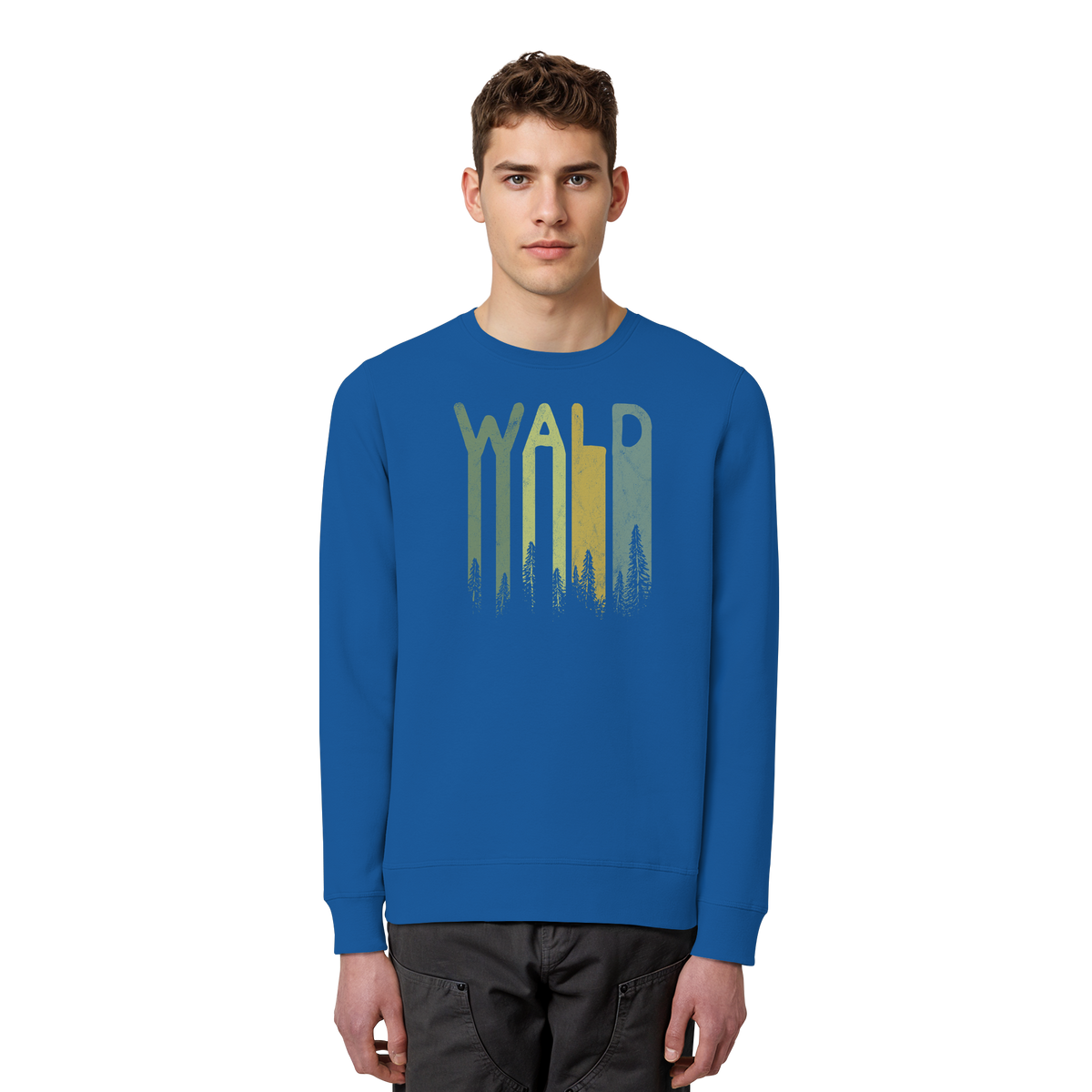 Wald Retro Forst Schriftzug - Organic Basic Unisex Sweatshirt