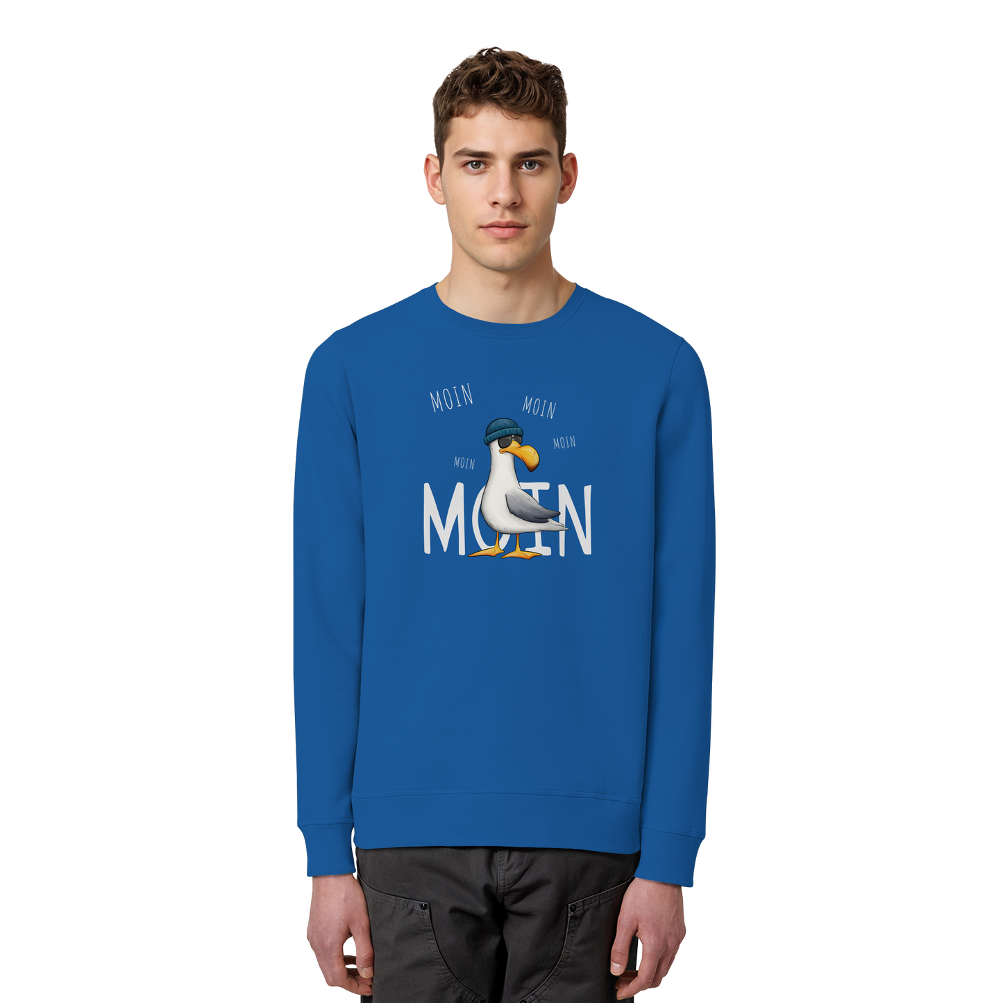 Moin Moin Lässige Hipster Möwe  - Organic Basic Unisex Sweatshirt