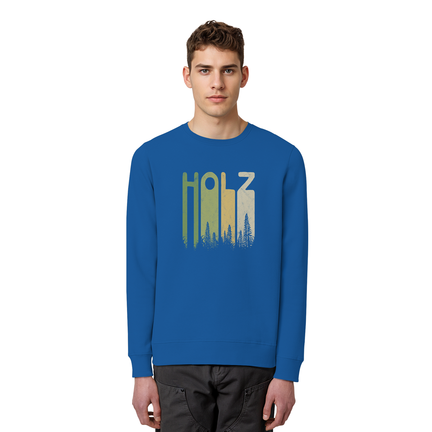 Holz Retro Wald Schriftzug - Organic Basic Unisex Sweatshirt