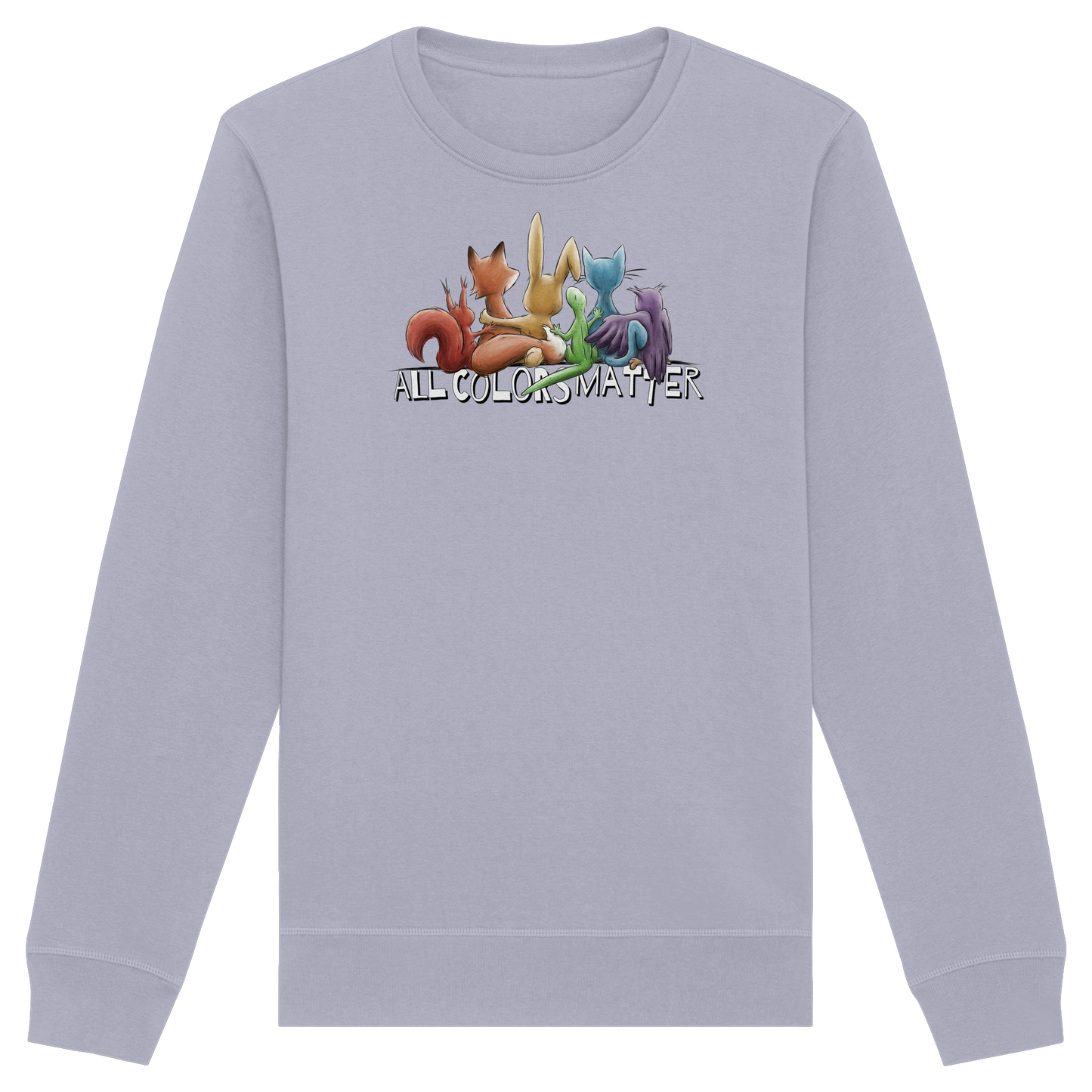 All Colors Matter! Regenbogen Tiere für Vielfalt - Organic Basic Unisex Sweatshirt