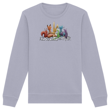 All Colors Matter! Regenbogen Tiere für Vielfalt - Organic Basic Unisex Sweatshirt