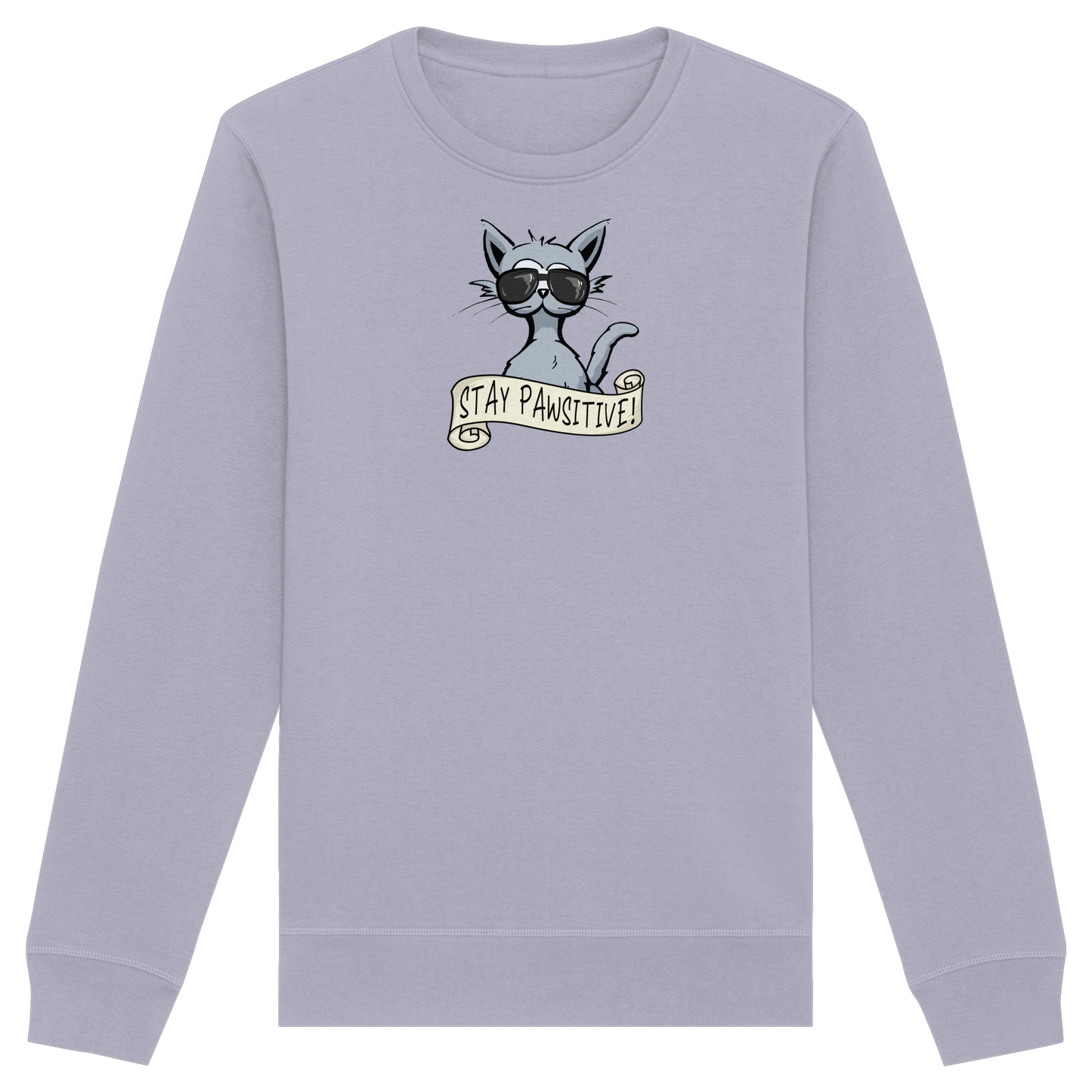 Stay Pawsitive Bleib lässig Hipster Katze - Organic Basic Unisex Sweatshirt