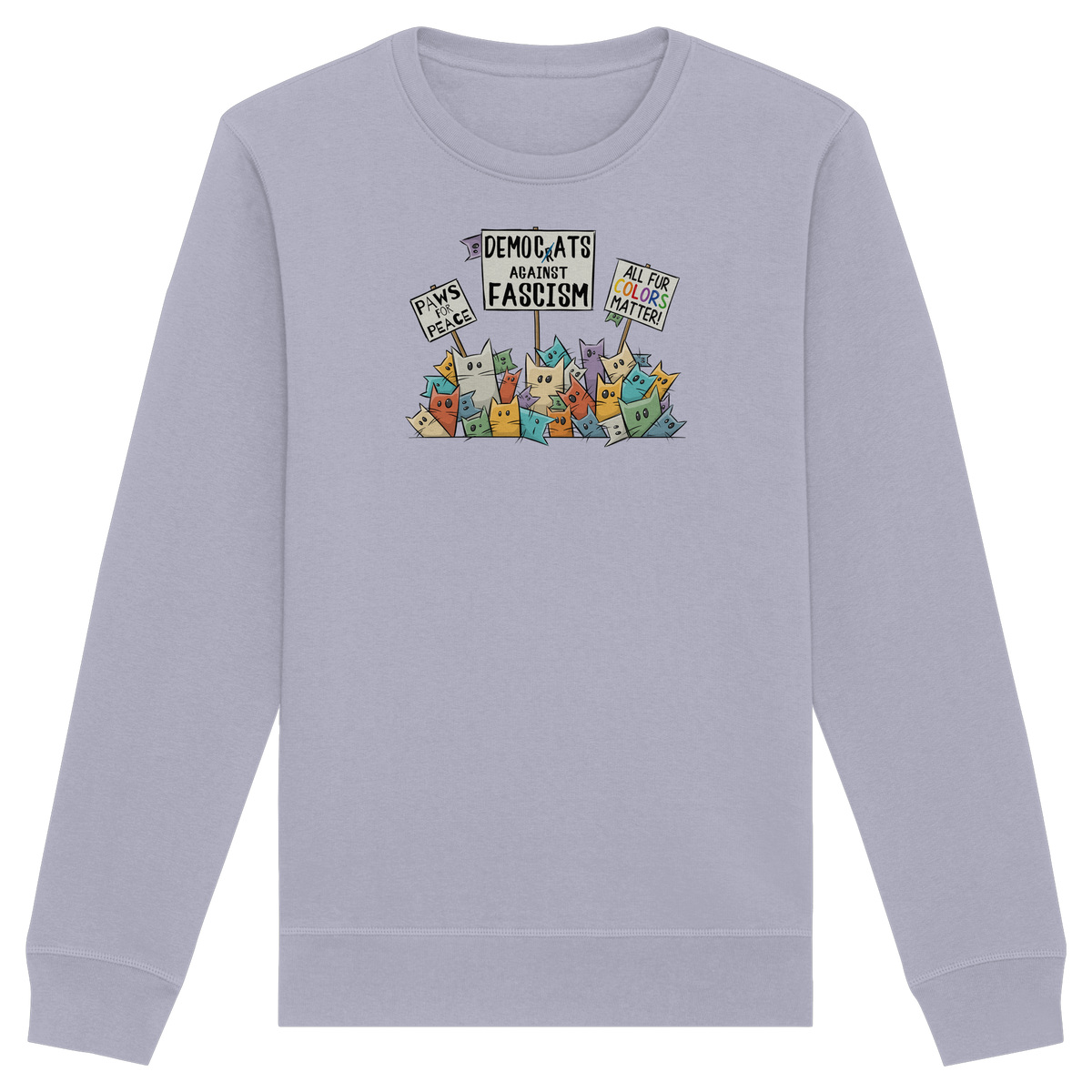 Demo-Katzen gegen Faschismus und für Vielfalt - Organic Basic Unisex Sweatshirt