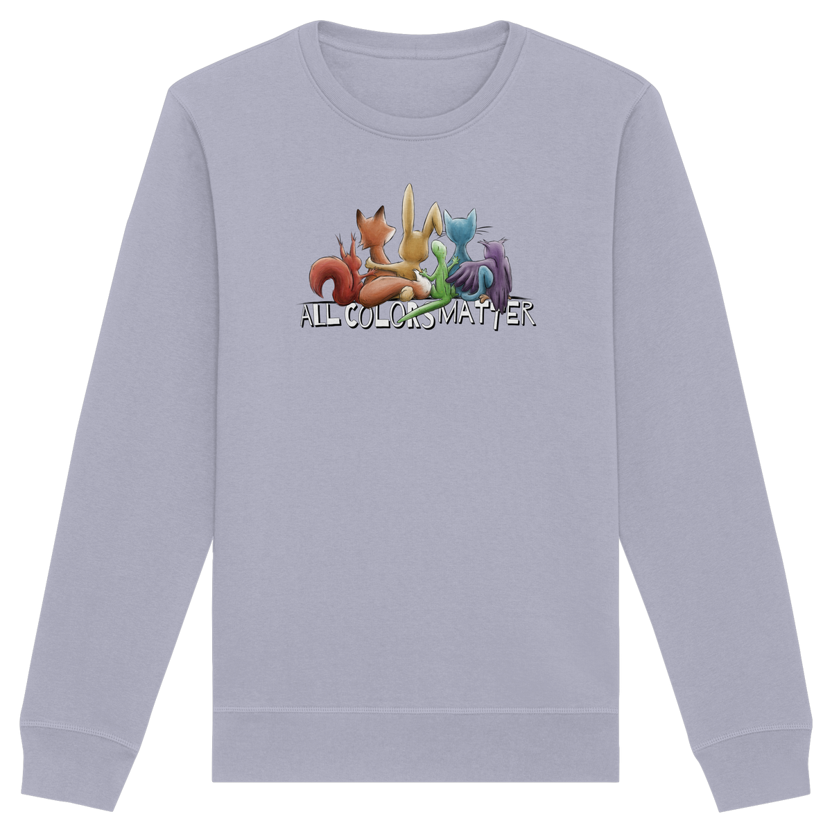 All Colors Matter! Regenbogen Tiere für Vielfalt - Organic Basic Unisex Sweatshirt