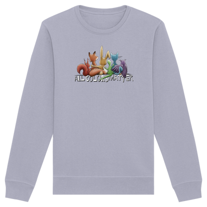 All Colors Matter! Regenbogen Tiere für Vielfalt - Organic Basic Unisex Sweatshirt