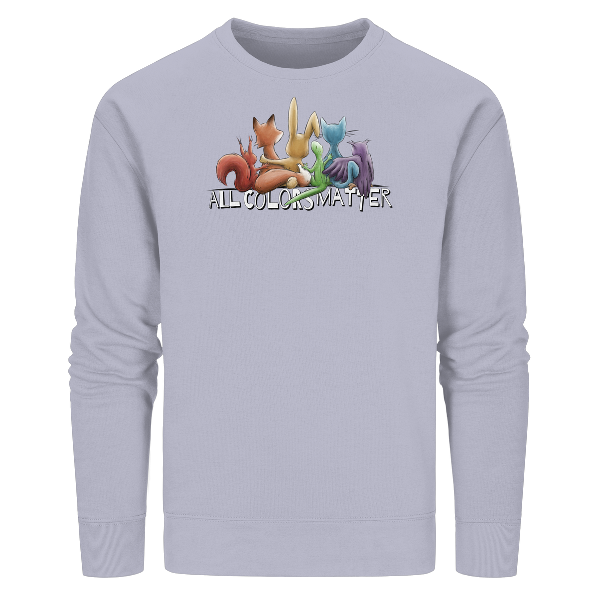 All Colors Matter! Regenbogen Tiere für Vielfalt - Organic Basic Unisex Sweatshirt