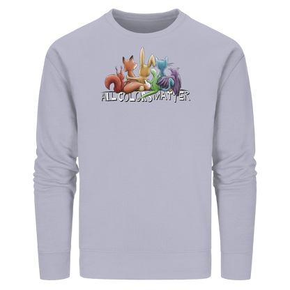 All Colors Matter! Regenbogen Tiere für Vielfalt - Organic Basic Unisex Sweatshirt