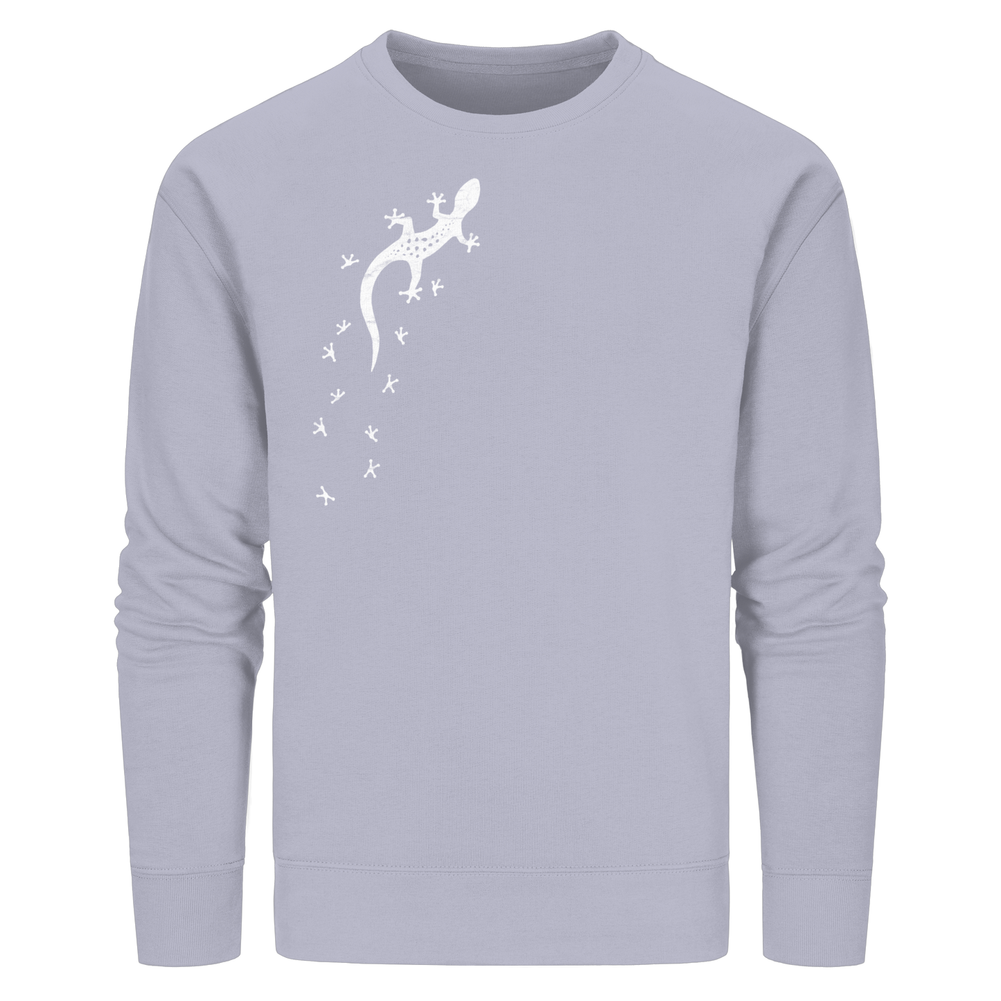 Gecko Eidechse Silhouette hell - Organic Basic Unisex Sweatshirt