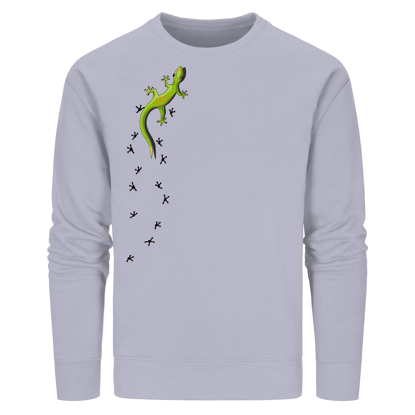 Kletternder Gecko mit Spuren - Organic Basic Unisex Sweatshirt