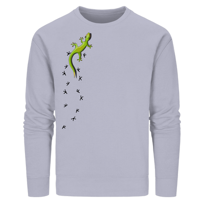 Kletternder Gecko mit Spuren - Organic Basic Unisex Sweatshirt