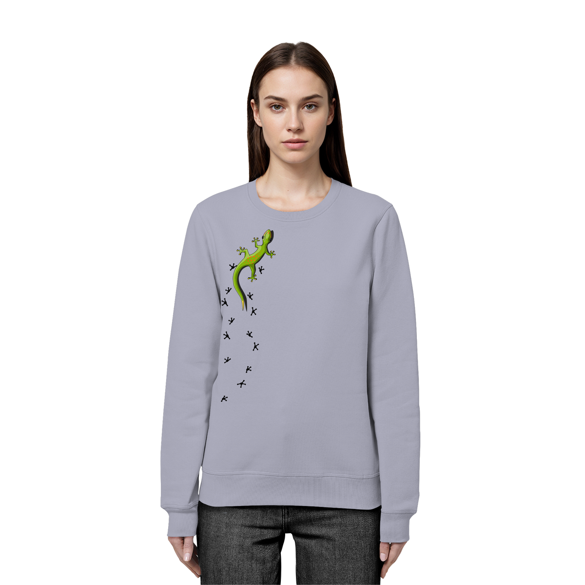 Kletternder Gecko mit Spuren - Organic Basic Unisex Sweatshirt