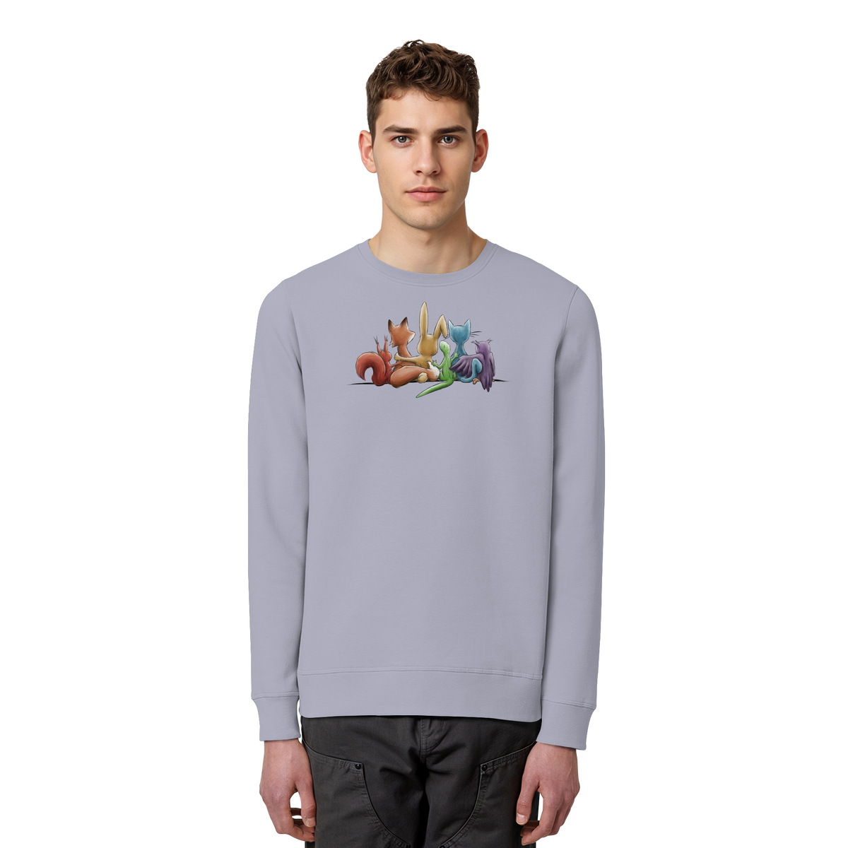 Regenbogen Tiere für Freundschaft, Toleranz und Vielfalt - Organic Basic Unisex Sweatshirt