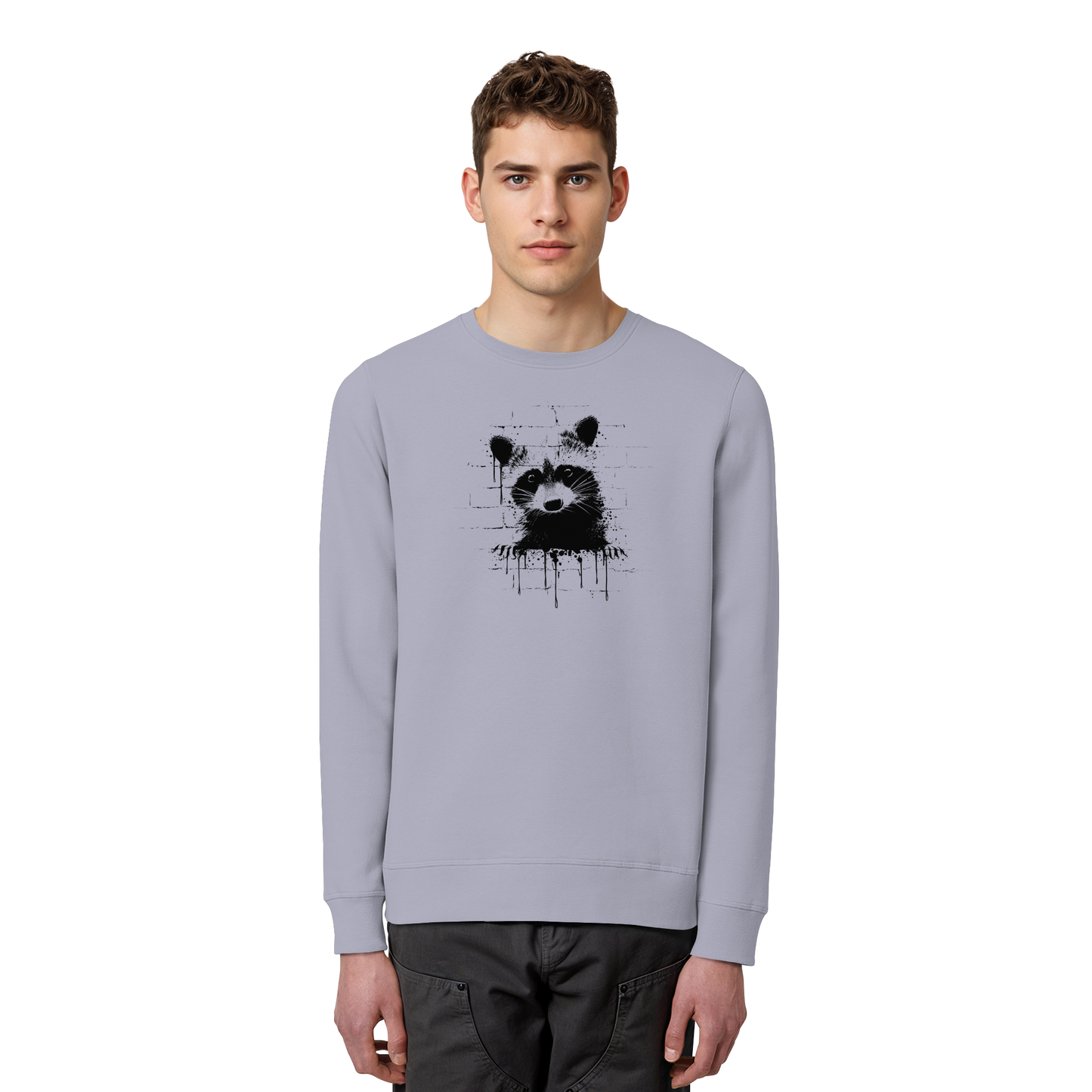 Funky Street Art Waschbär - Organic Basic Unisex Sweatshirt