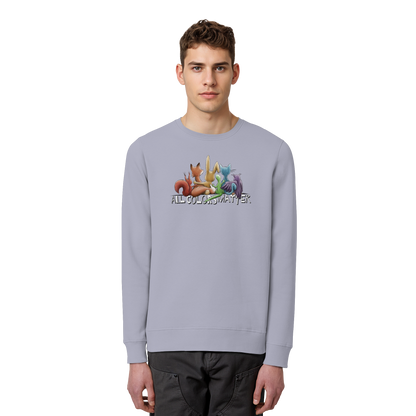 All Colors Matter! Regenbogen Tiere für Vielfalt - Organic Basic Unisex Sweatshirt