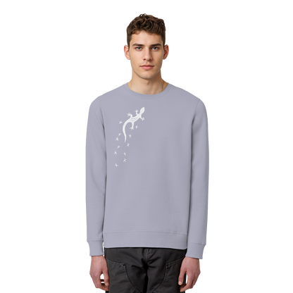 Gecko Eidechse Silhouette hell - Organic Basic Unisex Sweatshirt
