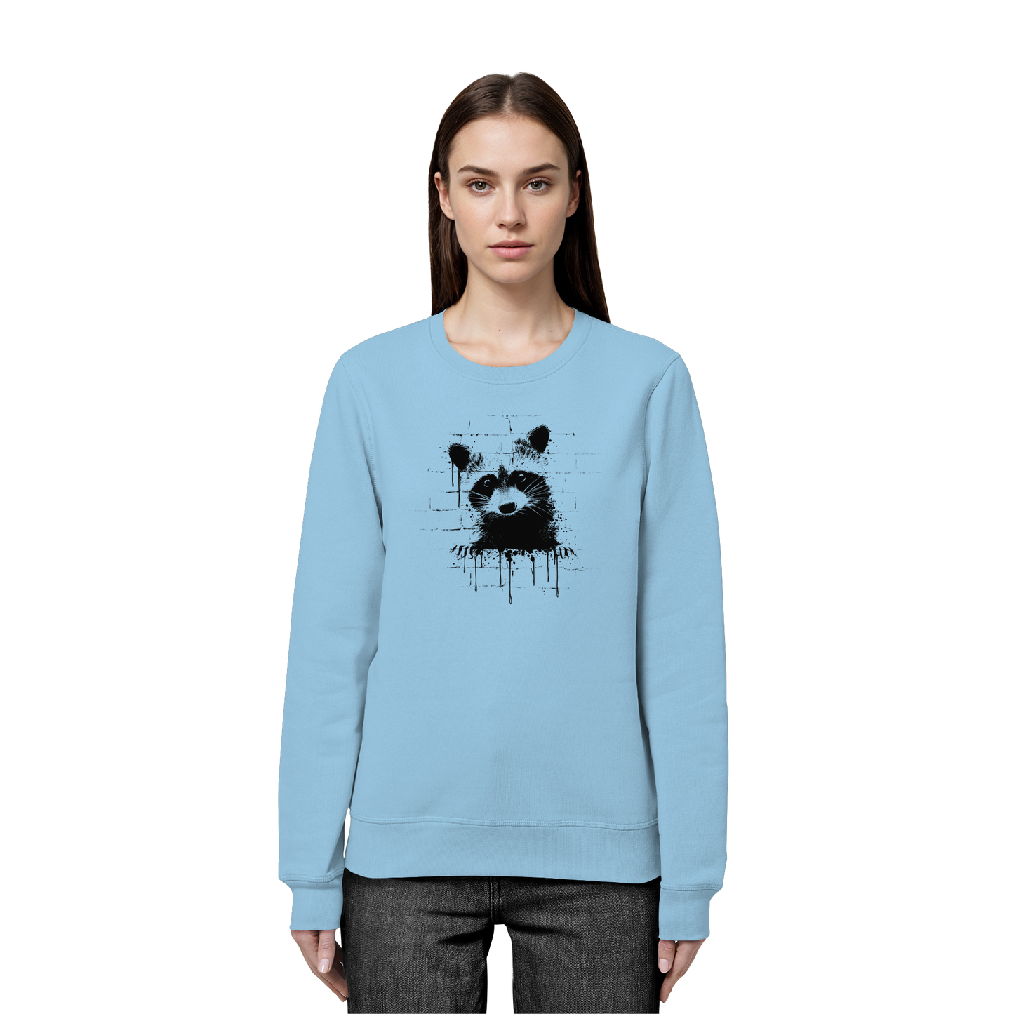 Funky Street Art Waschbär - Organic Basic Unisex Sweatshirt