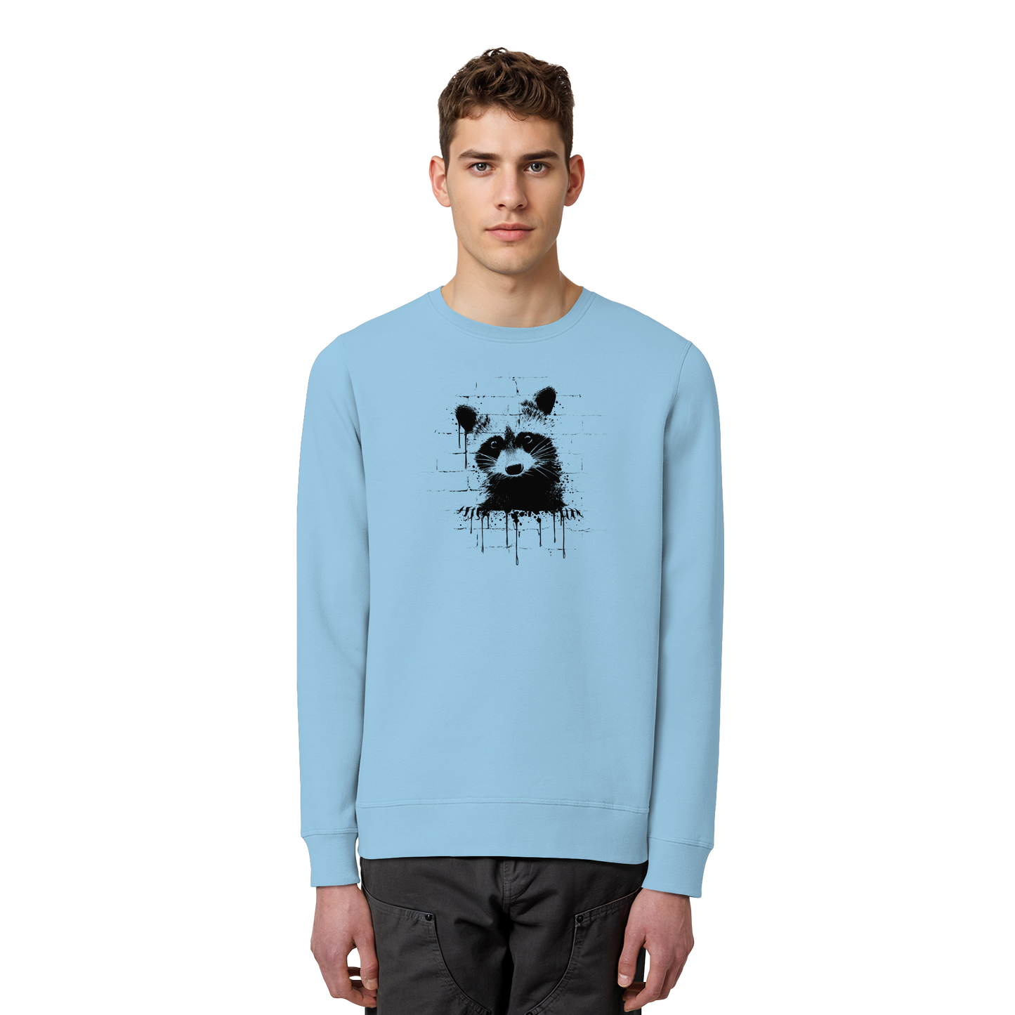 Funky Street Art Waschbär - Organic Basic Unisex Sweatshirt