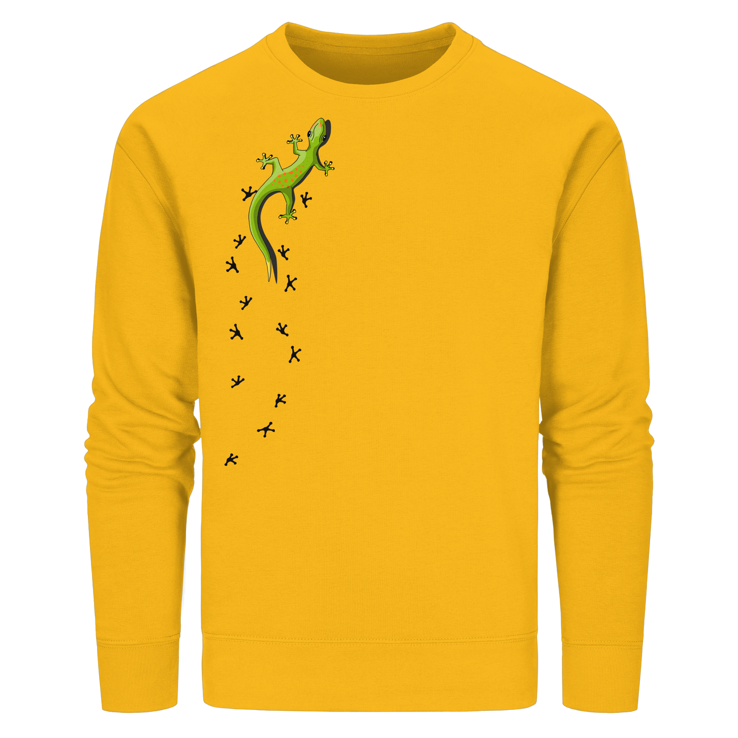 Kletternder Gecko mit Spuren - Organic Basic Unisex Sweatshirt