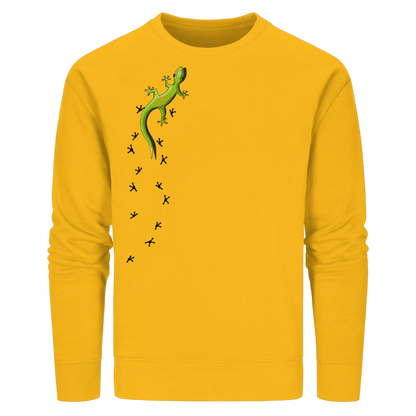 Kletternder Gecko mit Spuren - Organic Basic Unisex Sweatshirt