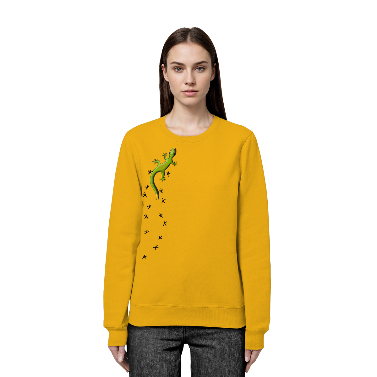 Kletternder Gecko mit Spuren - Organic Basic Unisex Sweatshirt